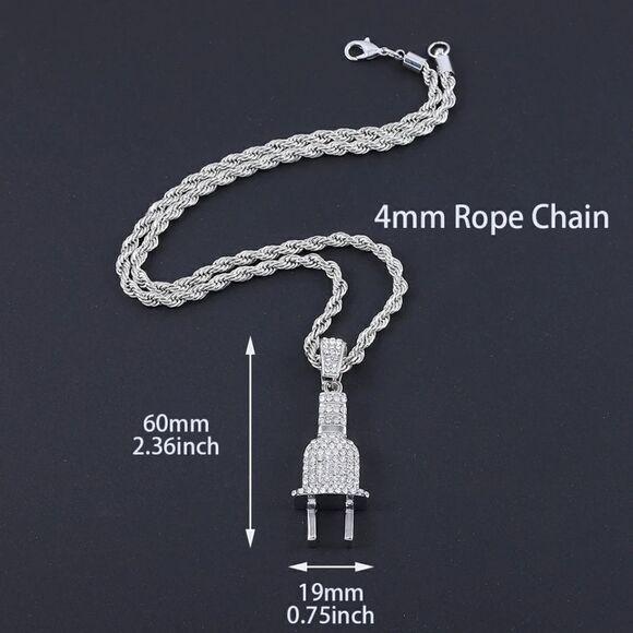 Silver Plug Necklace - Picture 3 of 3